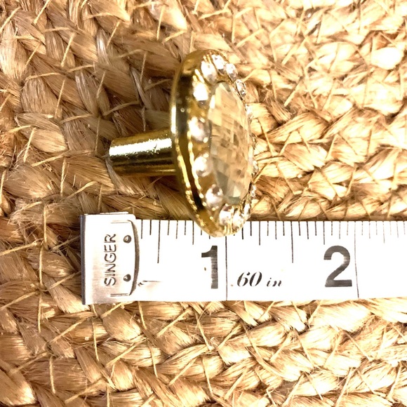 Set of 8 Elegant Gold and Diamond Glass Crystal Knobs - Picture 7 of 8